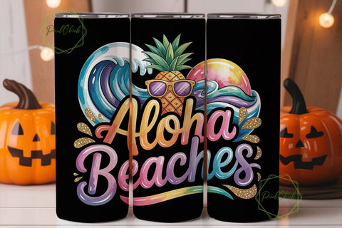 Aloha Beaches 20oz Tumbler Wrap Sublimation PixelChick 
