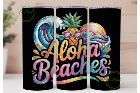 Aloha Beaches 20oz Tumbler Wrap Sublimation PixelChick 