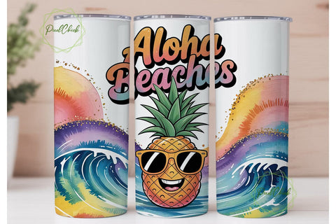 Aloha Beaches 20oz Tumbler Wrap Sublimation PixelChick 