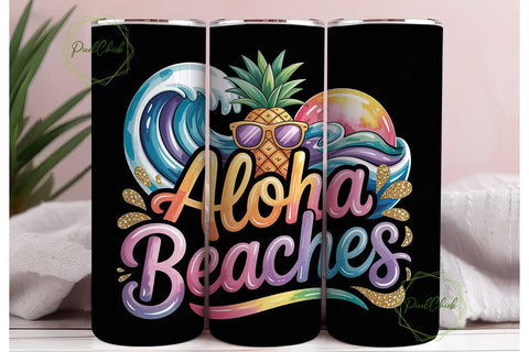Aloha Beaches 20oz Tumbler Wrap Sublimation PixelChick 
