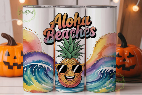 Aloha Beaches 20oz Tumbler Wrap Sublimation PixelChick 