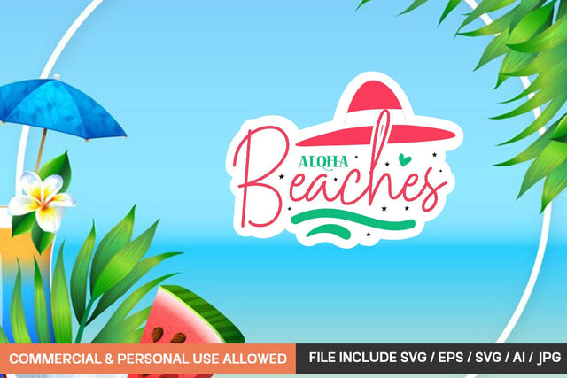 Aloha Beaches Sticker Design SVG designmaster24 