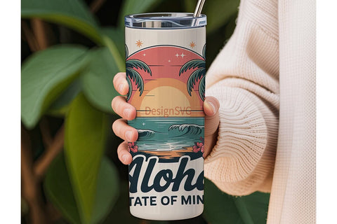 Aloha Sunset 20oz Tumbler Wrap Sublimation DesignSVG 
