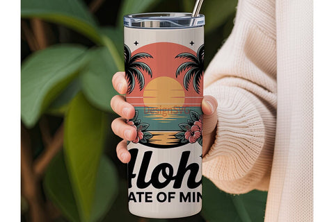 Aloha Sunset 20oz Tumbler Wrap Sublimation DesignSVG 