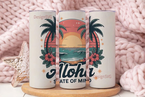 Aloha Sunset 20oz Tumbler Wrap Sublimation DesignSVG 