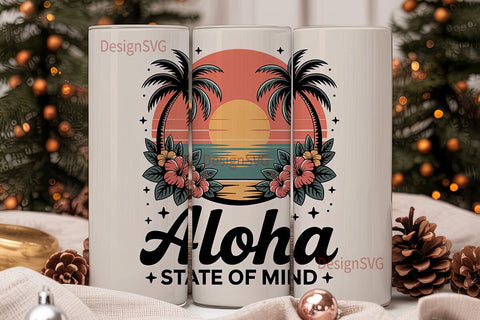 Aloha Sunset 20oz Tumbler Wrap Sublimation DesignSVG 