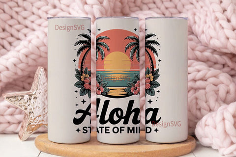 Aloha Sunset 20oz Tumbler Wrap Sublimation DesignSVG 