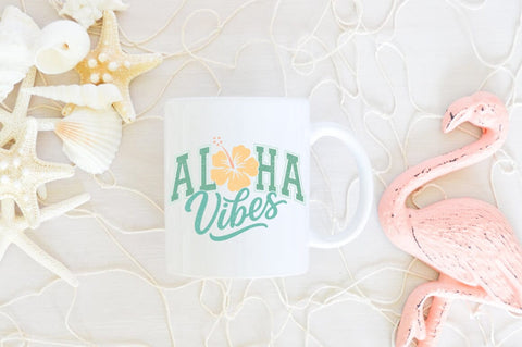 Aloha Vibes SVG PNG | Tropical Hibiscus Shirt Design SVG Pickled Thistle Creative 