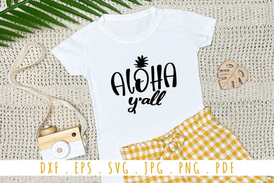 Aloha Y'all SVG Summer T-Shirt Design SVG dapiyupi store 