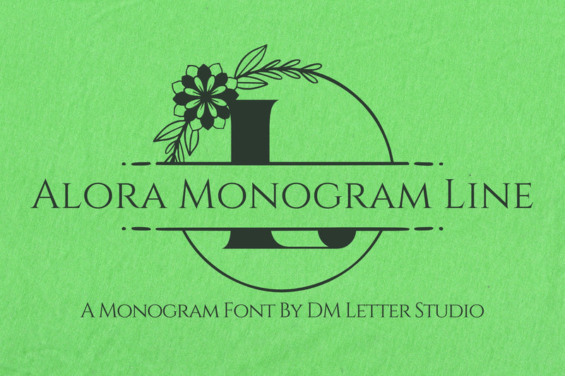 Alora Monogram Line Font Dm Letter Studio 