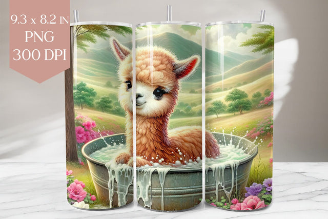Alpaca Bath Tumbler Wrap Sublimation BijouBay 