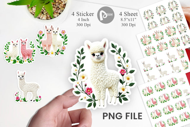Alpaca Embroidery Sticker Sublimation artnoy 
