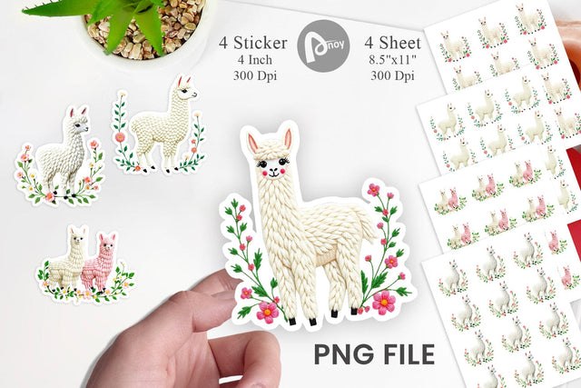 Alpaca Embroidery Sticker Sublimation artnoy 