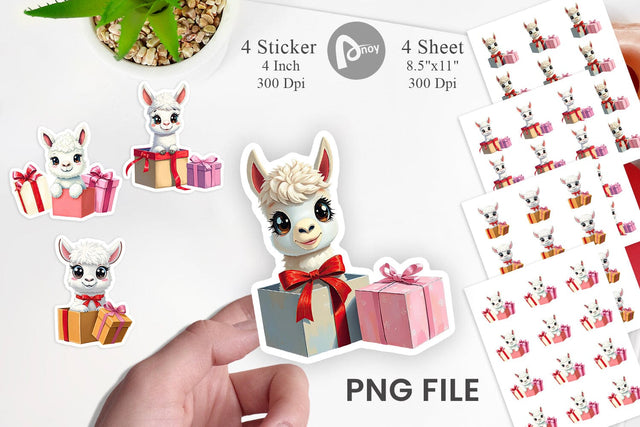 Alpaca Sticker Gift Sublimation artnoy 