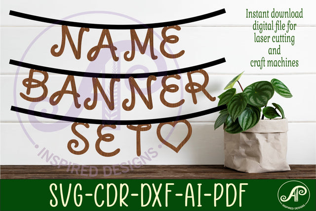 Alphabet curly font bunting banner cut out letters SVG laser SVG APInspireddesigns 