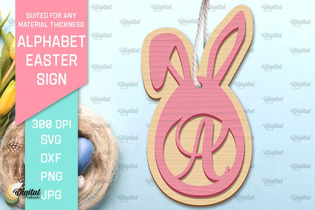Alphabet Easter Sign Laser Cut. Easter Ornament. Letter A SVG Evgenyia Guschina 