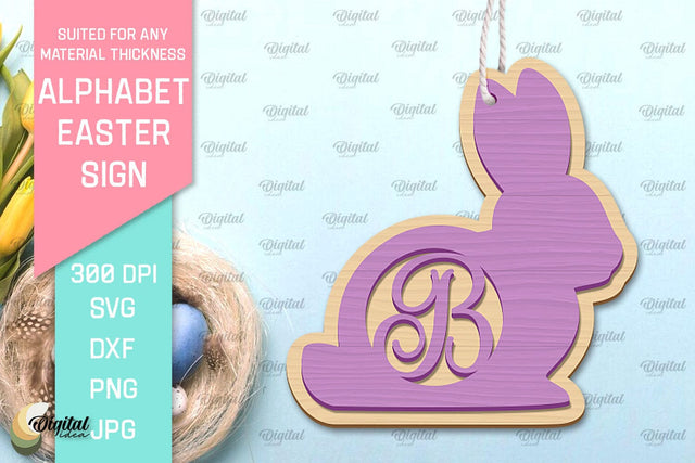 Alphabet Easter Sign Laser Cut. Easter Ornament. Letter B SVG Evgenyia Guschina 
