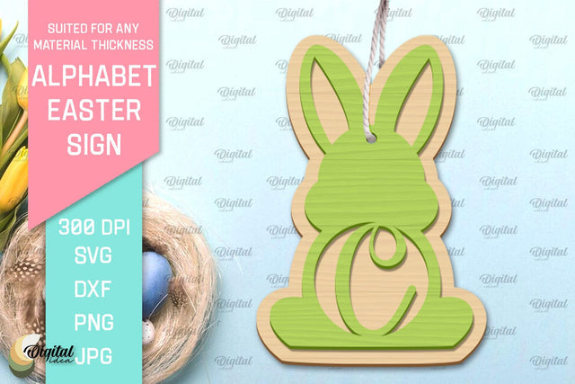 Alphabet Easter Sign Laser Cut. Easter Ornament. Letter C SVG Evgenyia Guschina 