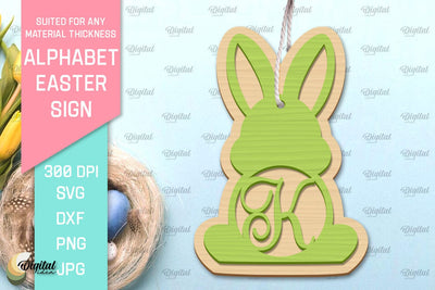 Alphabet Easter Sign Laser Cut. Easter Ornament. Letter K SVG Evgenyia Guschina 