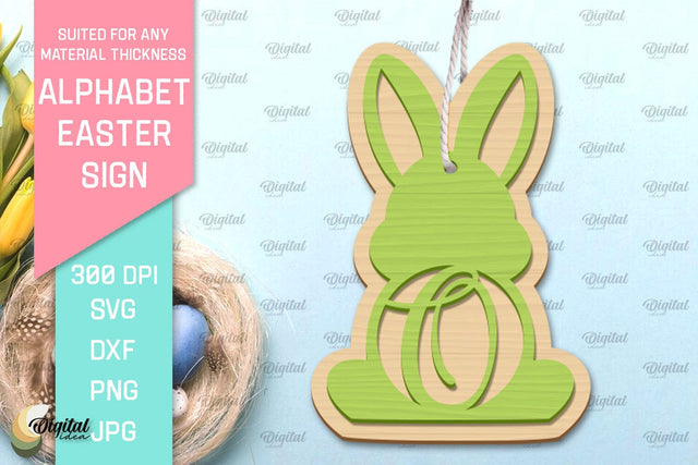 Alphabet Easter Sign Laser Cut. Easter Ornament. Letter O SVG Evgenyia Guschina 