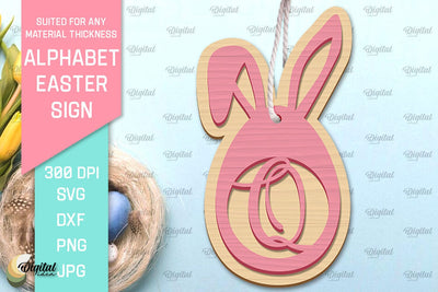 Alphabet Easter Sign Laser Cut. Easter Ornament. Letter Q SVG Evgenyia Guschina 