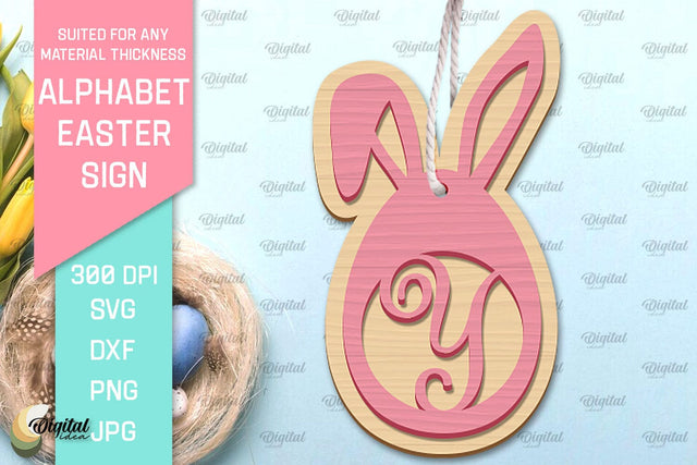 Alphabet Easter Sign Laser Cut. Easter Ornament. Letter Y SVG Evgenyia Guschina 