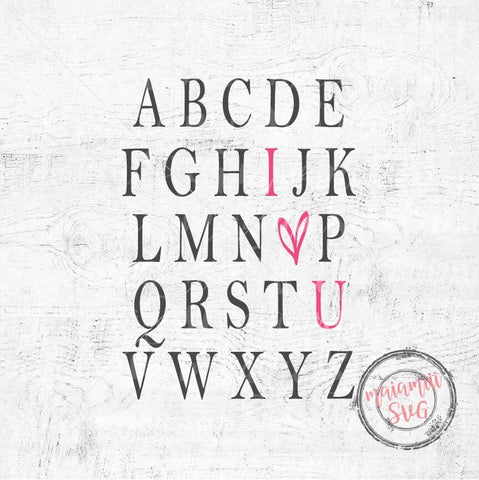 Alphabet I Love You Svg, ABC Svg, Nursery Alphabet Print, Love Alphabet Svg, Alphabet Heart Svg, Valentine Alphabet SVG MaiamiiiSVG 