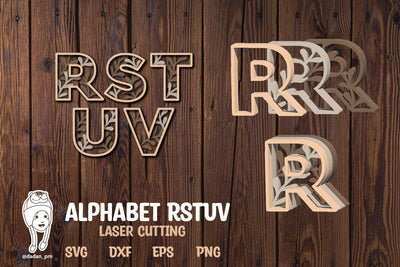 Alphabet laser cutting RSTUV SVG dadan_pm 