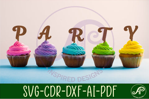 Alphabet letter cupcake toppers, 26 designs SVG laser SVG APInspireddesigns 