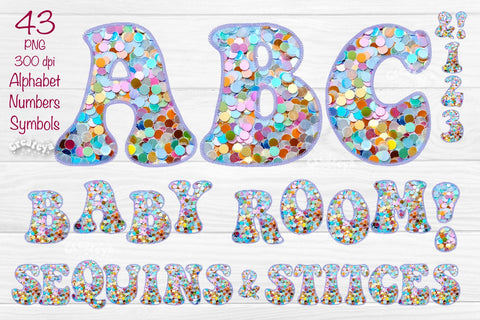 Alphabet PNG Bundle Letters Numbers Symbols Glitter Embroidery Stitches Sublimation Createya Design 