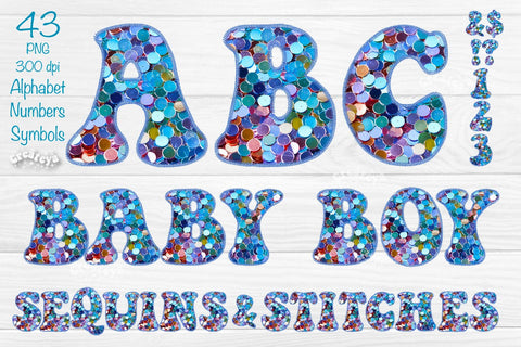 Alphabet PNG Bundle Letters Numbers Symbols Glitter Embroidery Stitches Sublimation Createya Design 
