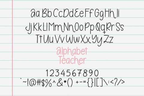 Alphabet Teacher Font Studio Natural Ink 