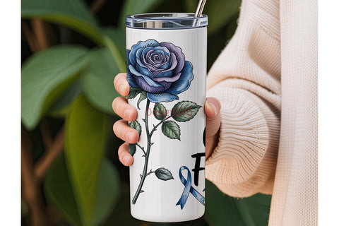 ALS Awareness Blue Rose 20oz Tumbler Sublimation DesignSVG 