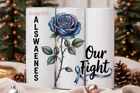 ALS Awareness Blue Rose 20oz Tumbler Sublimation DesignSVG 