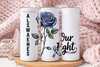 ALS Awareness Blue Rose 20oz Tumbler Sublimation DesignSVG 