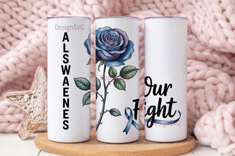 ALS Awareness Blue Rose 20oz Tumbler Sublimation DesignSVG 