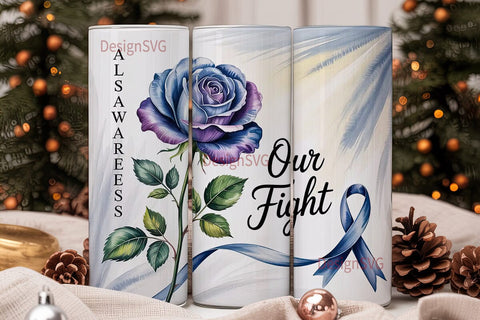 ALS Awareness Blue Rose 20oz Tumbler Sublimation DesignSVG 