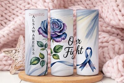ALS Awareness Blue Rose 20oz Tumbler Sublimation DesignSVG 