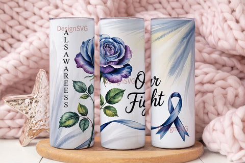 ALS Awareness Blue Rose 20oz Tumbler Sublimation DesignSVG 