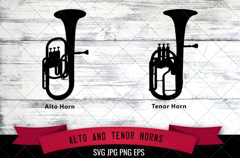 Alto and Tenor Horn SVG, Musical Instrument SVG SVG Loveleen Kaur 