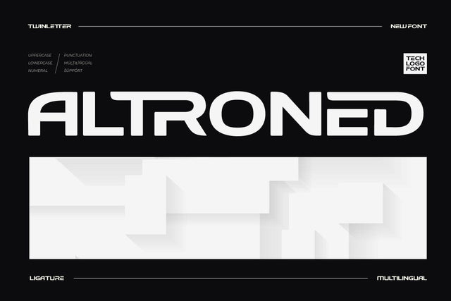 Altroned - Tech Logo Font Font twinletter 