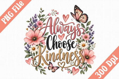 Always Choose Kindness PNG Sublimation Craftlabsvg24 