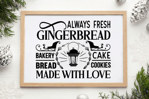 Always fresh gingerbread bakery bread cake cookies made with love SVG Angelina750 