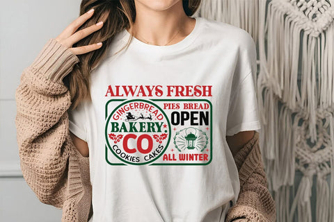 Always Fresh Gingerbread Bakery Co Cookies Cakes Pies Bread Open All Winter SVG Angelina750 
