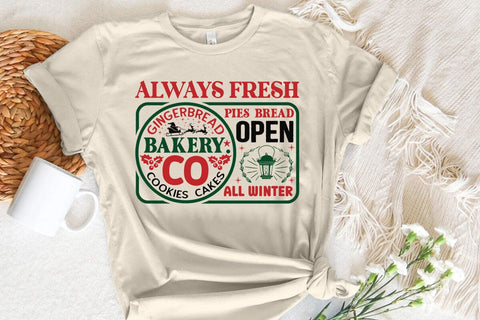 Always Fresh Gingerbread Bakery Co Cookies Cakes Pies Bread Open All Winter SVG Angelina750 