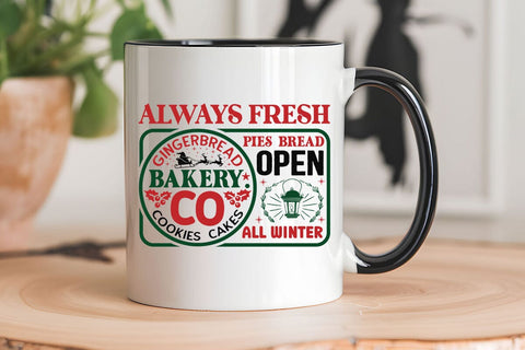 Always Fresh Gingerbread Bakery Co Cookies Cakes Pies Bread Open All Winter SVG Angelina750 