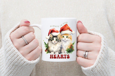 Always in Our Hearts, Christmas Cat Sublimation Sublimation CraftLabSVG 