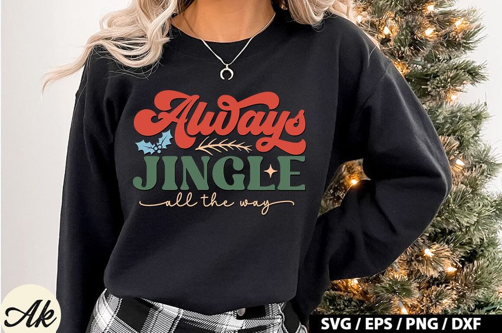 Primitives By Kathy Ornament In Legno "Always Jingle All The Way" Con Scritta Divertente, 35x10 Cm