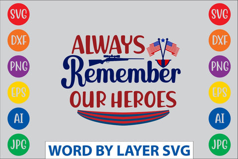 Always Remember Our Heroes SVG DESIGN SVG Rafiqul20606 