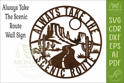 Always Take the Scenic Route Desert SVG | Southwest Road SVG APInspireddesigns 